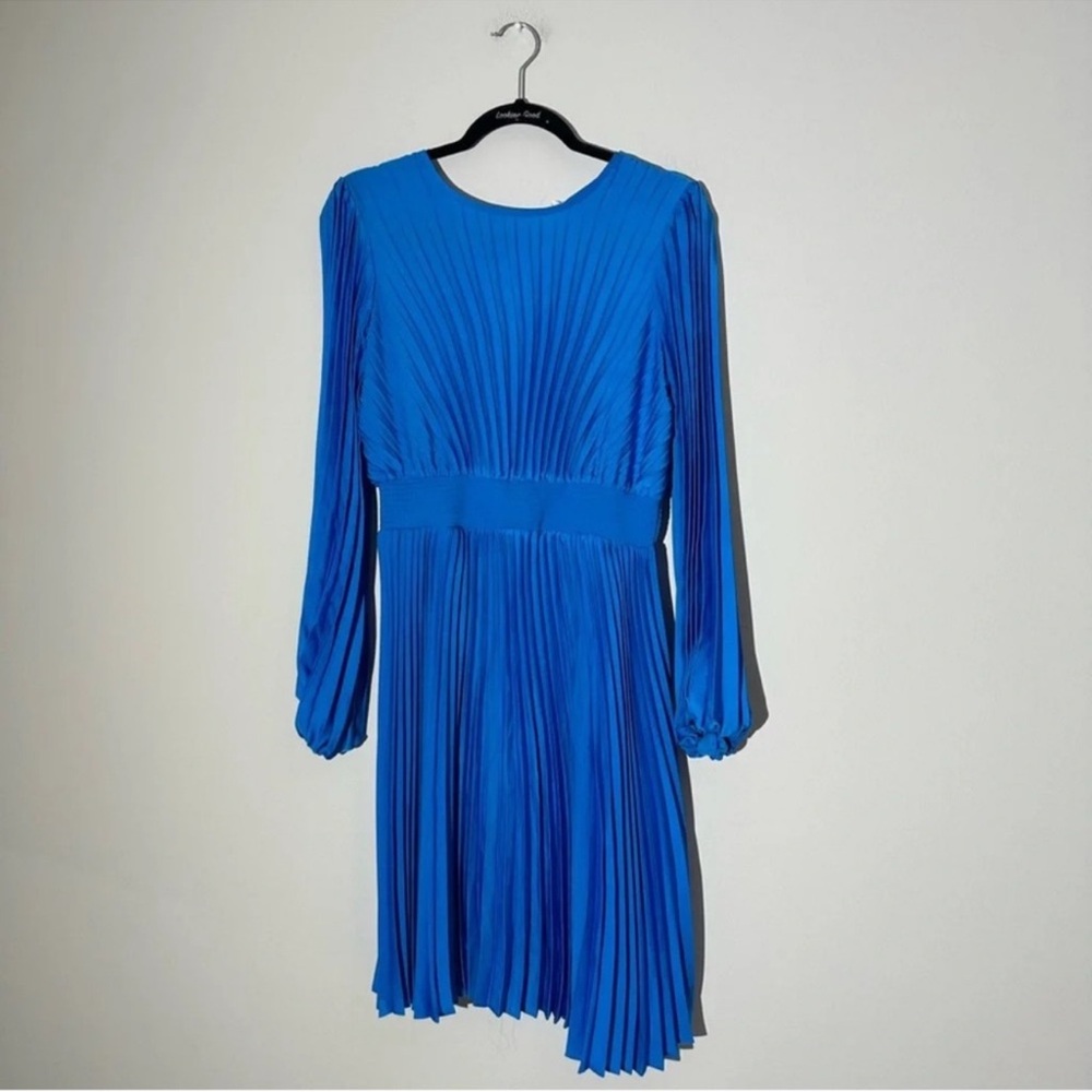 Express Cobalt Blue Pleated Long Sleeve Dress Size M
